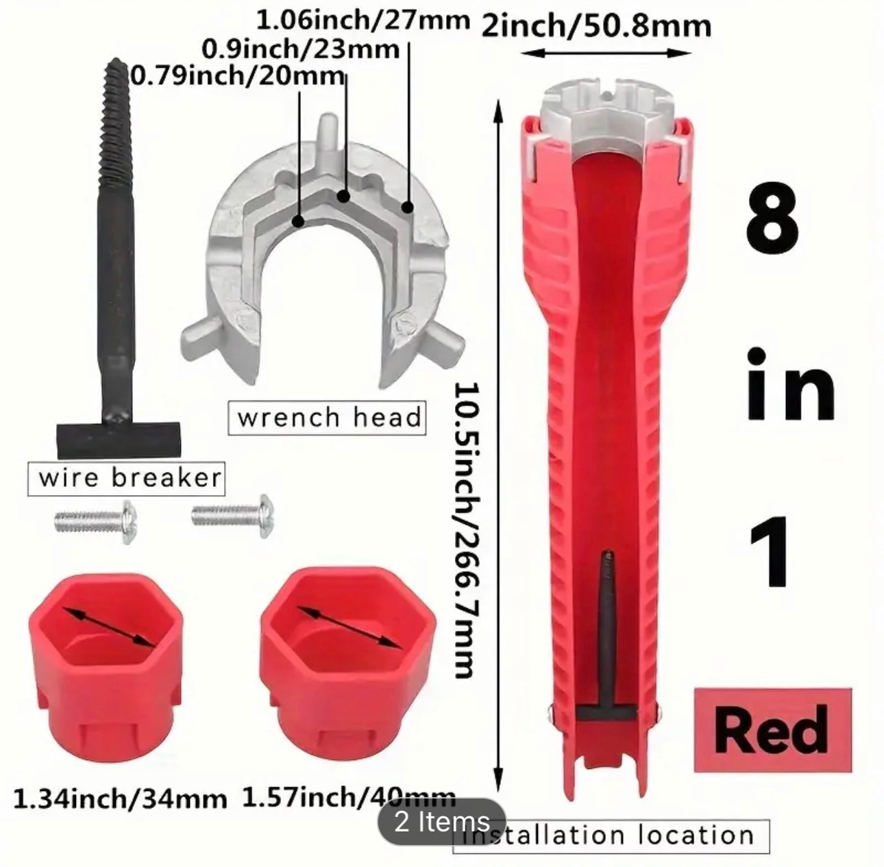 8 in 1 Multi Functional Wrench